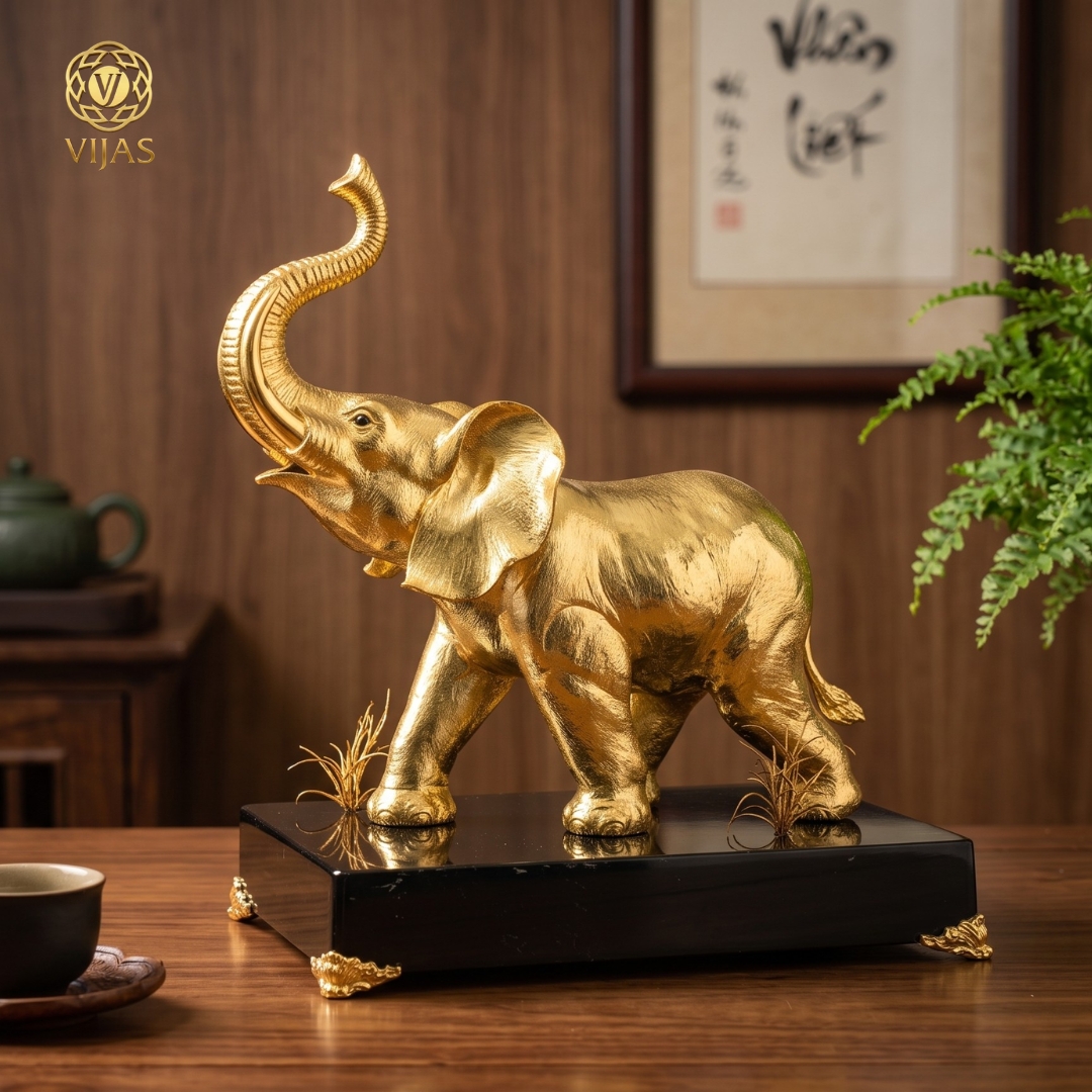 Tượng Voi Mạ Vàng